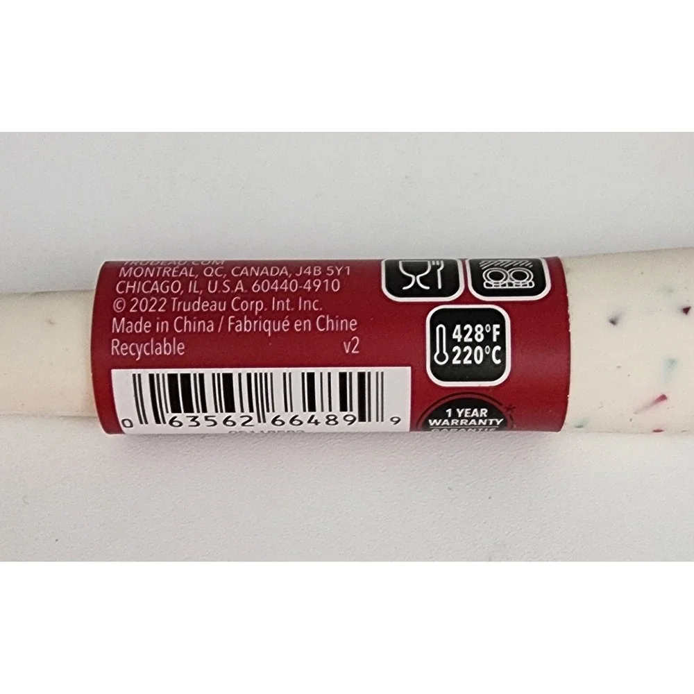 Trudeau Silicone Spatula 11 Inch White Confetti Heat Resistant BPA Free NEW